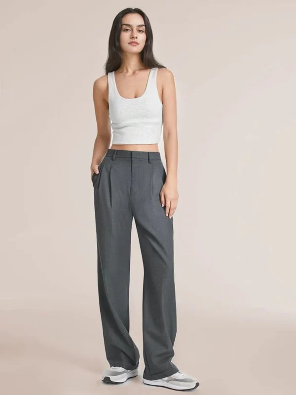 HIGH WAIST TAILORED WIDE LEG PANTS