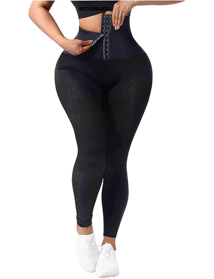 High Waisted Yoga Legging with Adjustable Waist Corset Belt Tummy Control Slimming Waist Trainer Pant