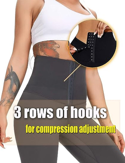 High Waisted Yoga Legging with Adjustable Waist Corset Belt Tummy Control Slimming Waist Trainer Pant