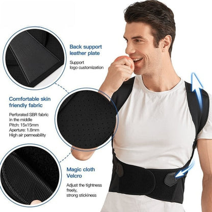 Adjustable Back Posture Belt Office Home Gym Unisex
