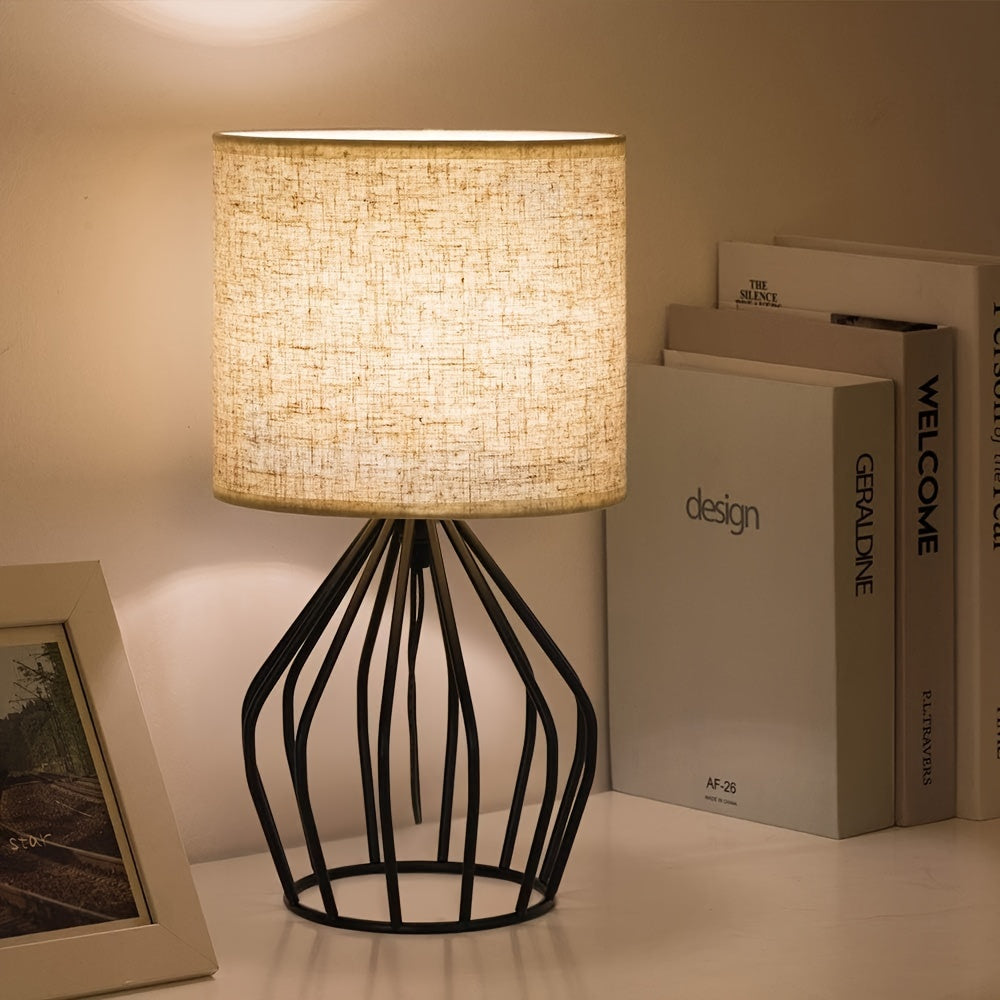 Modern Farmhouse Black Metal Bedside Lamp