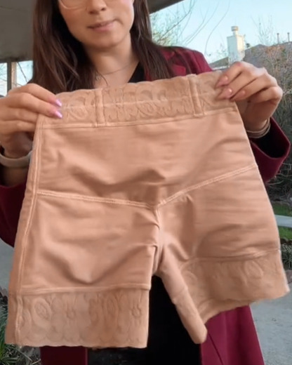 Women's High Waist Zipper Crotch Slim Shorts