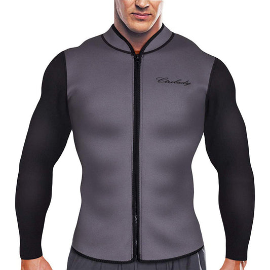 Men's Best Neoprene Wetsuit Jacket with Front Zipper Long Sleeves