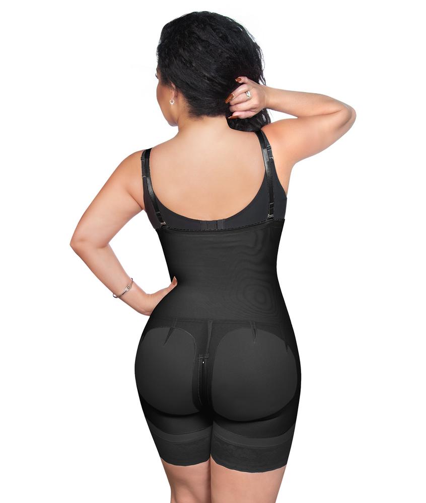 Postpartum Tummy Control Faja Adjustable Straps Shapewear Post Liposuction Bodysuit With Hook-eye