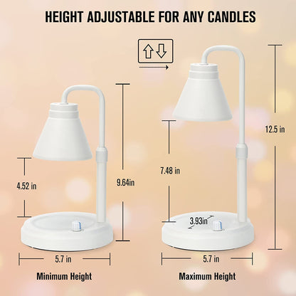 Candle Warmer Lamp, Adjustable Height and Brightness Candle Warmer Lantern with Timer