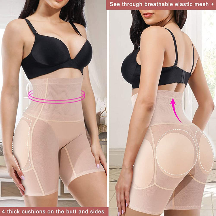 Women Butt Lifter Padded Hip Enhancer Seamless Underwear Hi- Waist Short