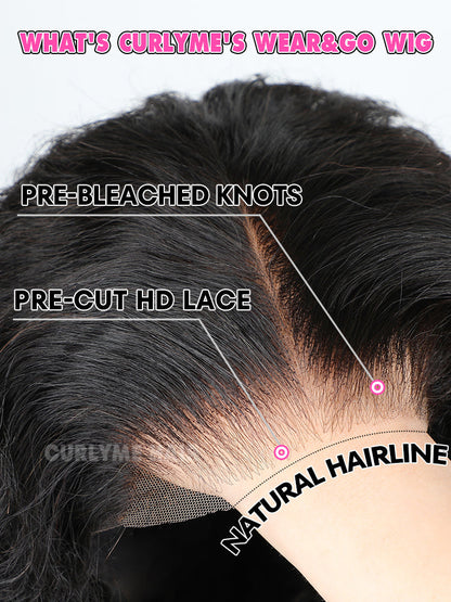 Wear Go Pre-bleached Afro Kinky Curly Glueless Wig Pre-cut HD Lace Pre-plucked