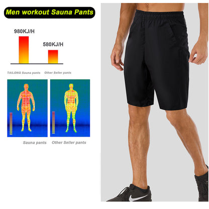 Men Weight Loss Workout Sauna Sweat Shorts