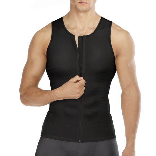 Nebility Men Zipper Vest For Slim & Back Support