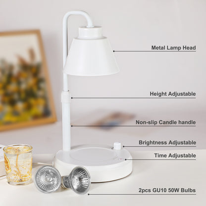 Upgraded Candle Warmer Lamp With Timer, White