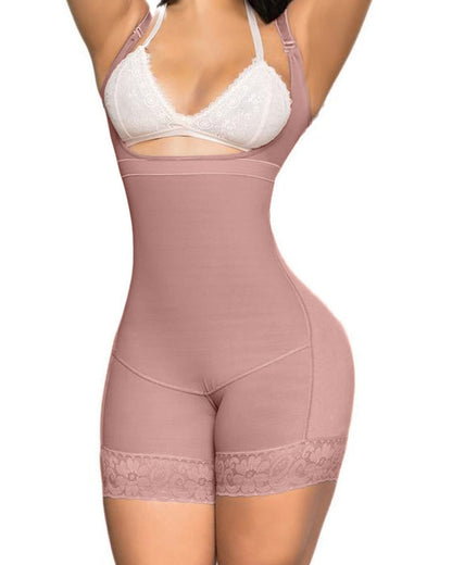Sleeveless Cloth-blocked Crotch Women Body Shaper