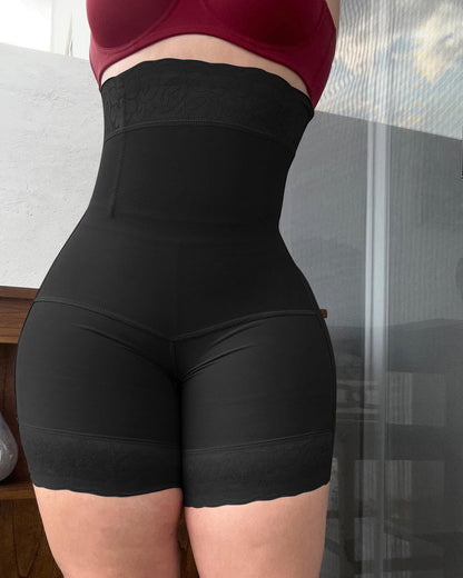 Women's High Waist Zipper Crotch Slim Fit Hip Lift Shorts
