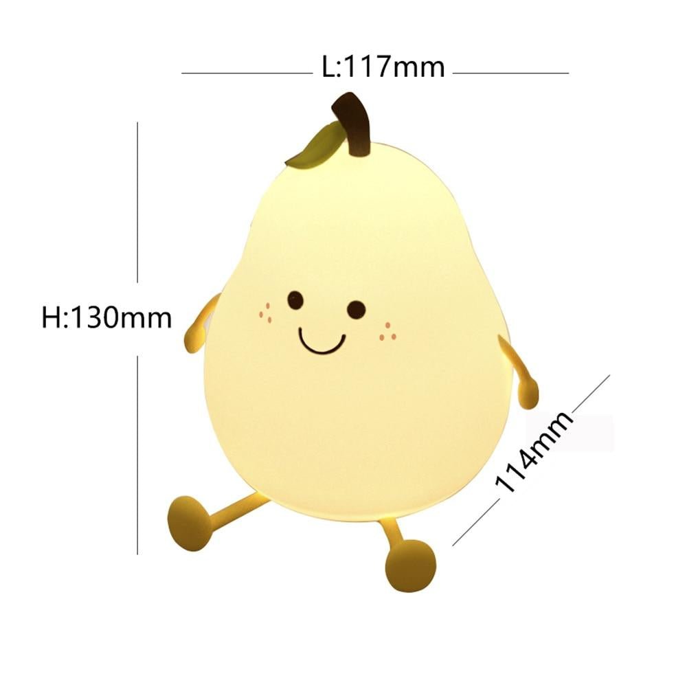 LED Night Light Pear Silicone Doll Table Lamp