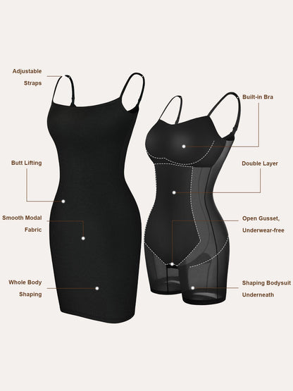 Built-In Shapewear Slip Mini Lounge Dress