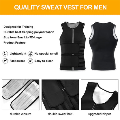 Lightweight Workout Heat-cycle Vest with Double Belts