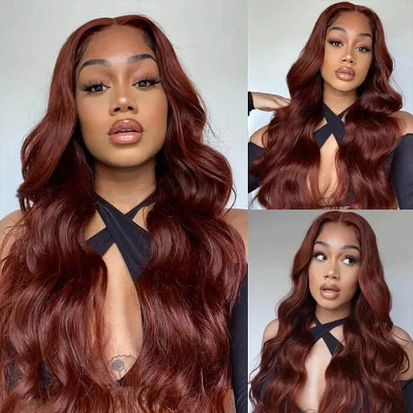 Reddish Brown Body Wave Wear Go Glueless Wigs Pre-cut 4x6 HD Lace Wig