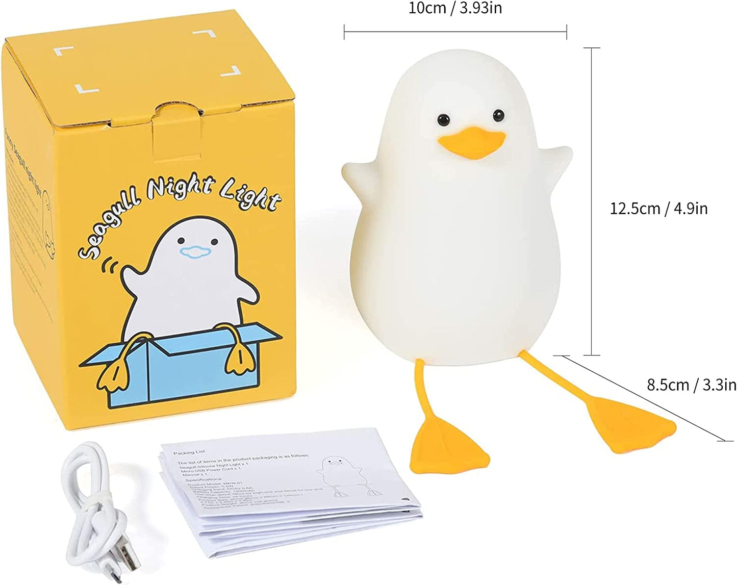 Squishy Seagull Night Light Home Decor Lamp