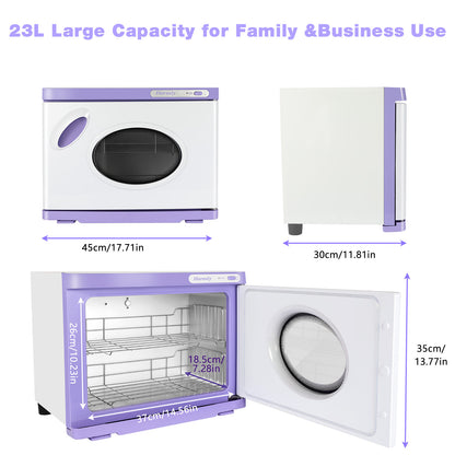Hot Towel Warmer with Clear Glass Door, 23L